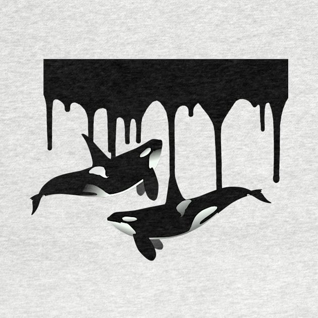 Orca Killer Whale Paint Drips by ColorFlowCreations